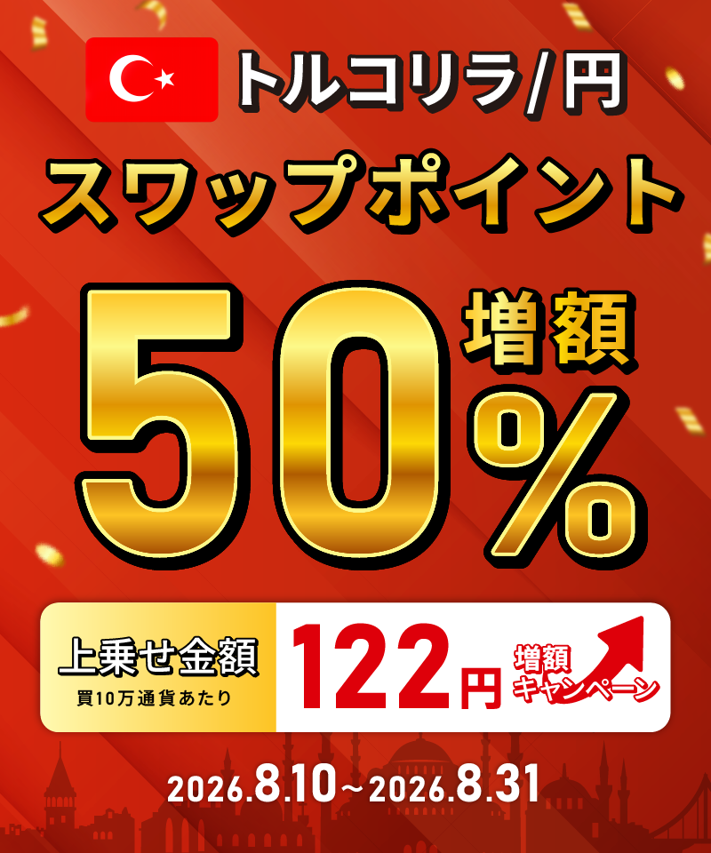 トルコリラ/円スワップポイント50%増額キャンペーン