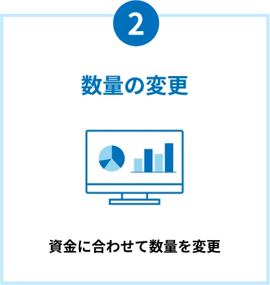 2 数量の変更 資金に合わせて数量を変更