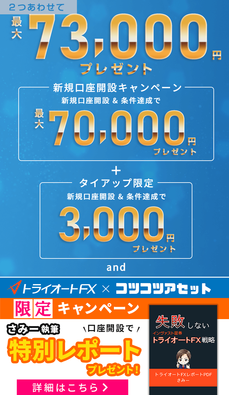 新規口座開設＆条件達成で最大53,000円キャッシュバック
