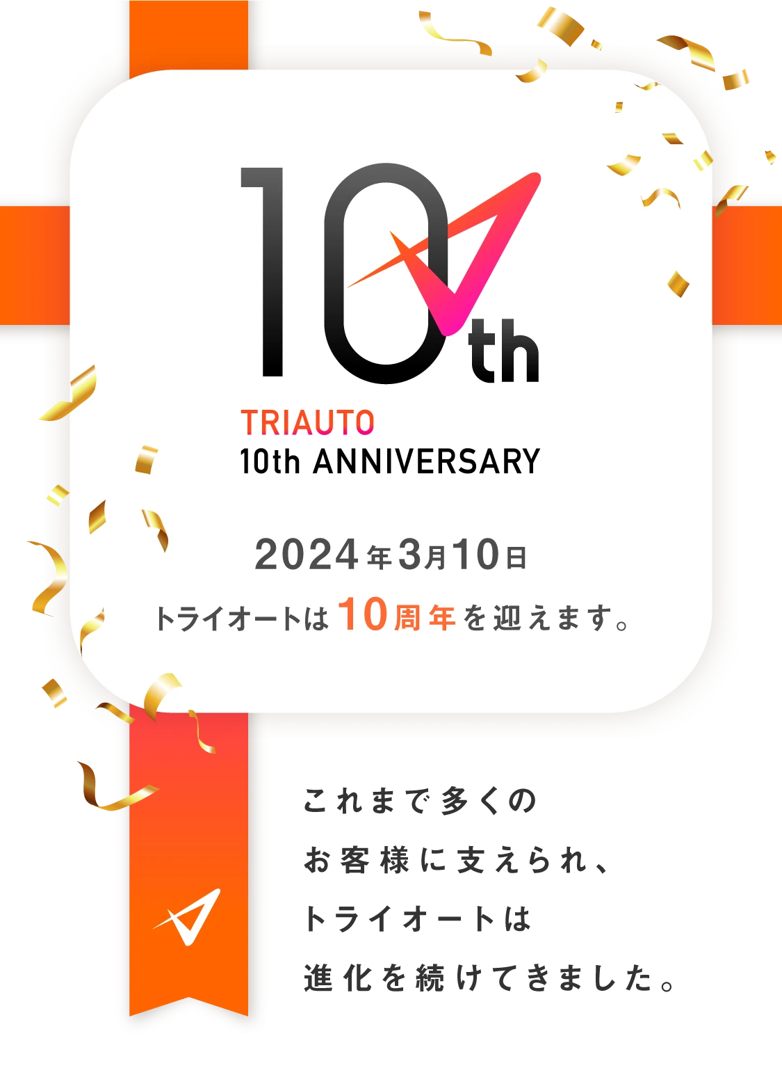 2024年3月10日トライオートは10周年を迎えます。