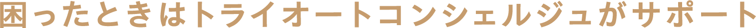 困ったときはトライオートコンシェルジュがサポート