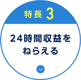 特徴3 24時間収益をねらえる