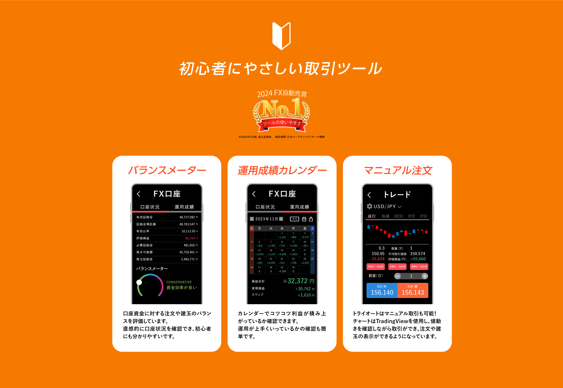 初心者にやさしい取引ツール