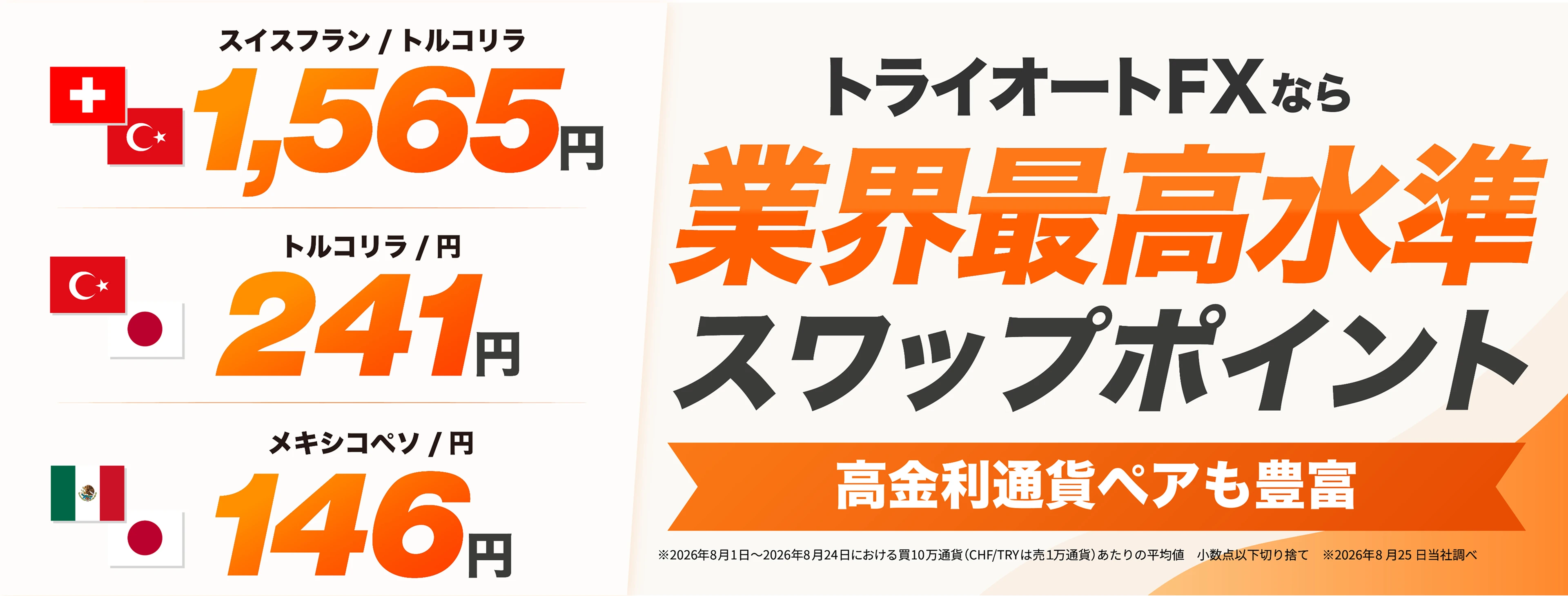 業界最高水準スワップポイント提供中！スワップポイント運用ならトライオートFX