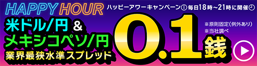ハッピーアワーキャンペーンの広告バナー