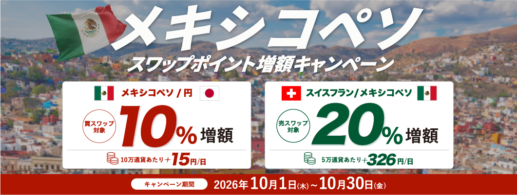 メキシコペソ スワップポイント増額キャンペーン